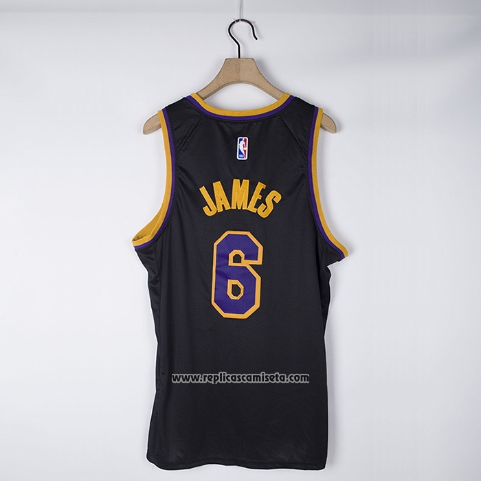 Camiseta Los Angeles Lakers LeBron James #6 Earned 2021-22 Negro
